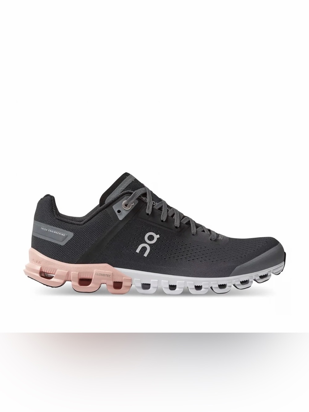 EUC On Running Cloud Women's Running Shoe in Grey with Pink Accent Cloudflow